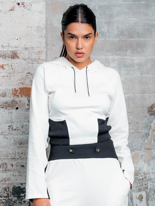 Crop Block Pullover Hoodie