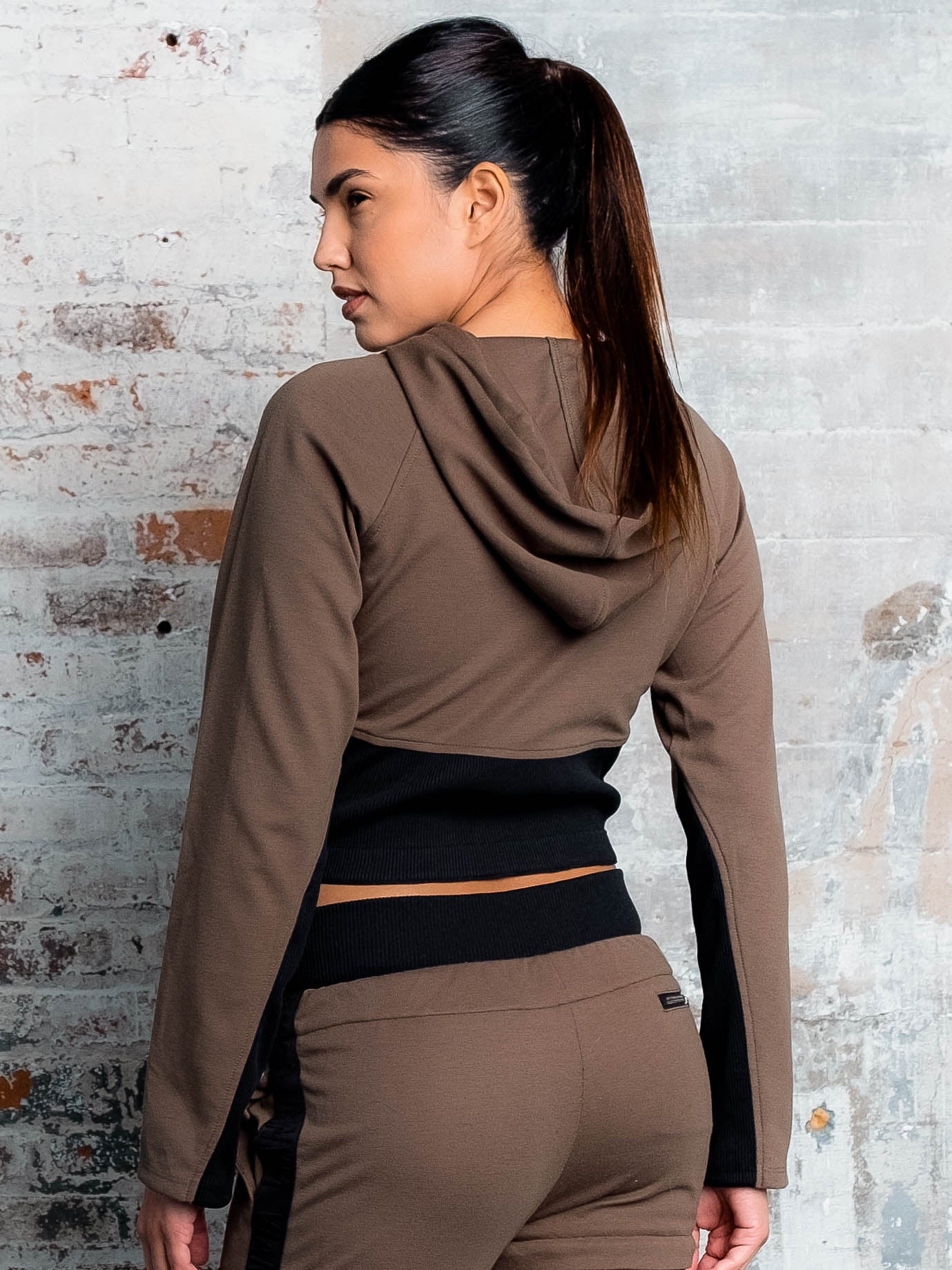Crop Block Pullover Hoodie