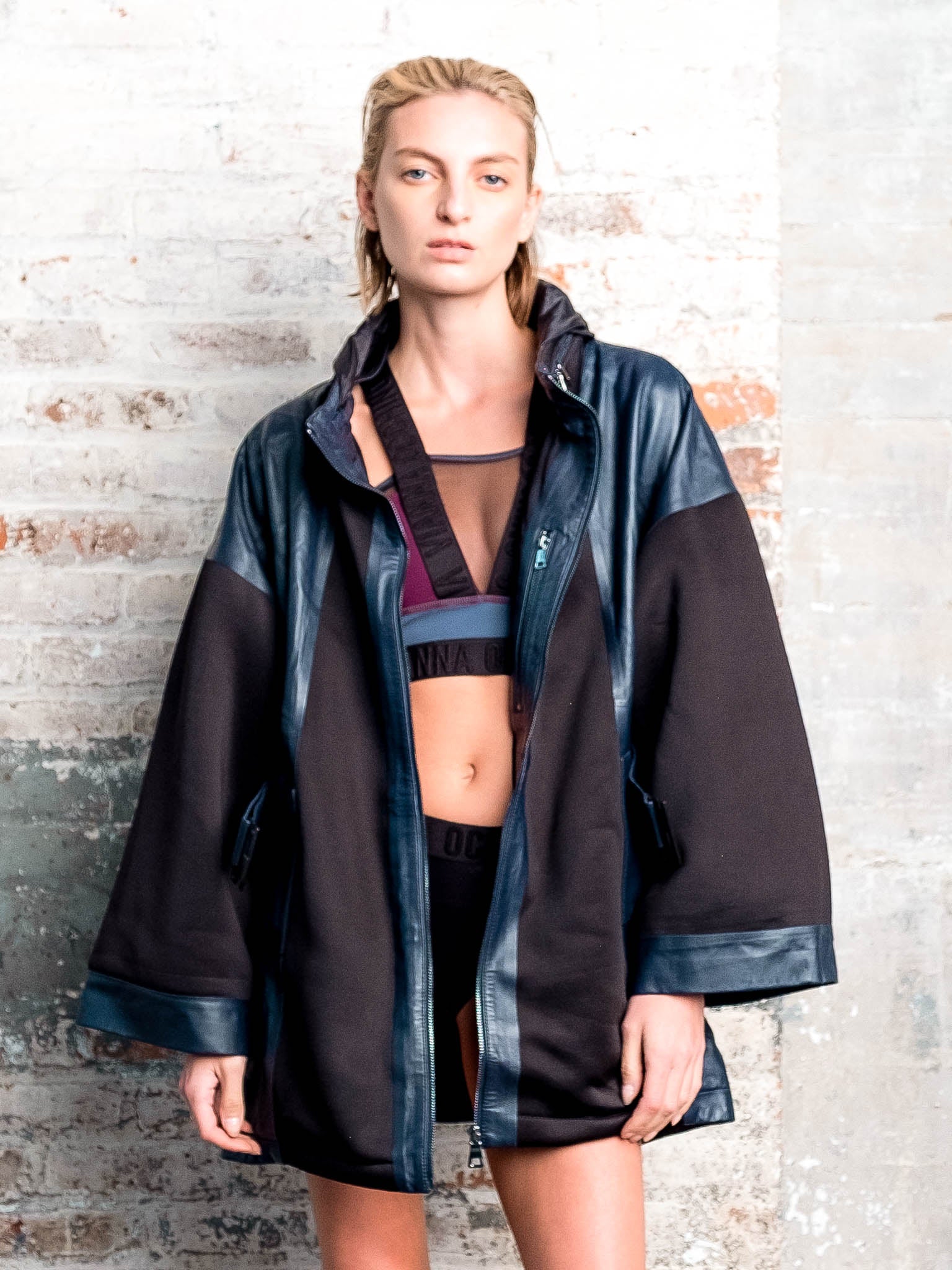 Leather Panel Cape – Vianna Occhino